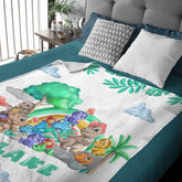 Cute Baby Dinosaur Personalized Custom Blanket - Gifts for Kids